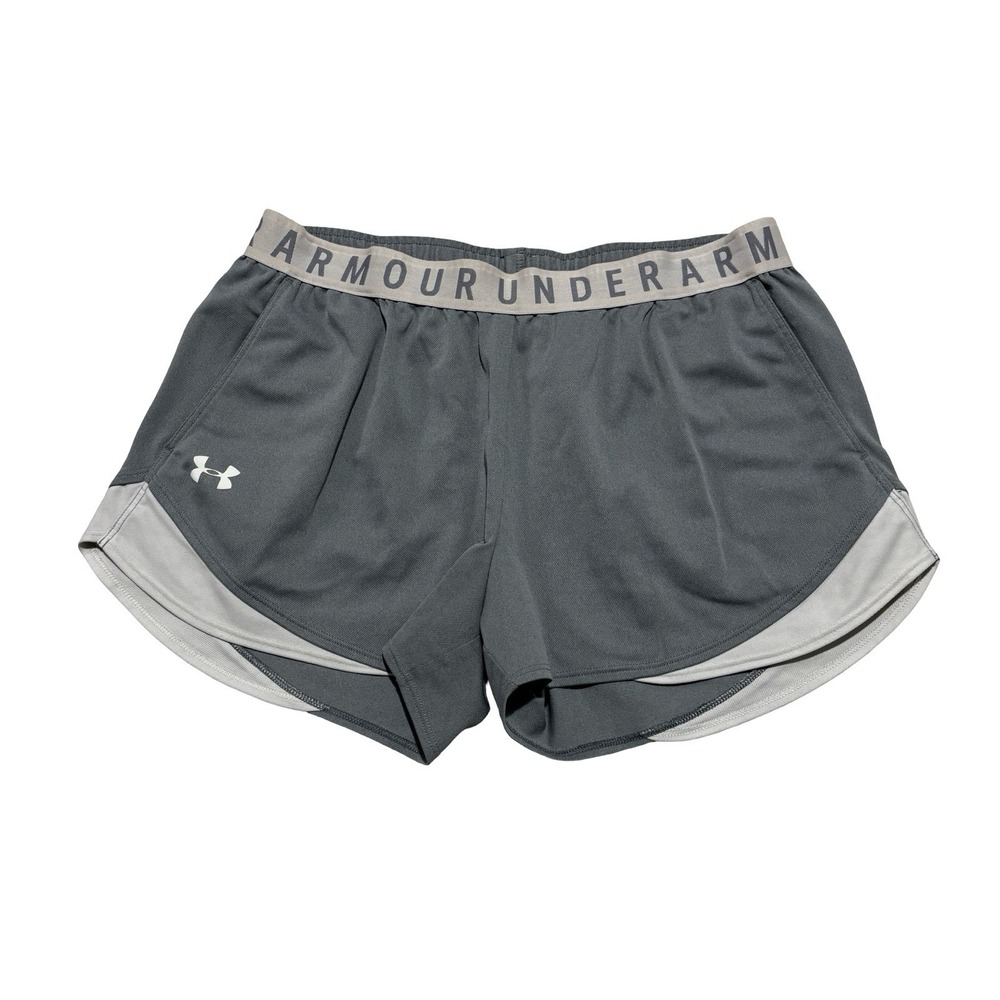 Under Armour Women's Loose Fit Athletic Shorts Gray Size Large 28 x 3